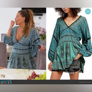 Free People Green Luna Scarf Tunic Size XS- As Seen On Desperate Housewives